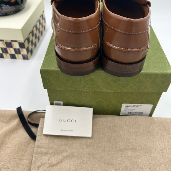 Men’s Gucci interlocking G leather loafers size 7 fits 8 US  made in Italy - Picture 7 of 10